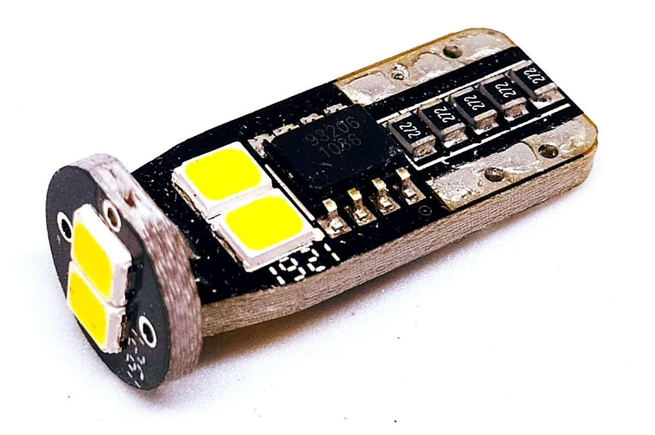 

LED автолампа лед диодная T10 W5W, 6SMD, 2835, 12-24В, 5Вт, CANBUS Белый
