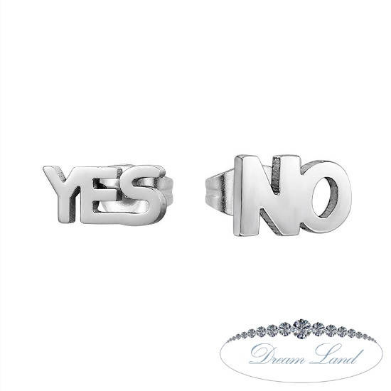 

Серьги с нержавеющей медицинськои стали "YES&NO"