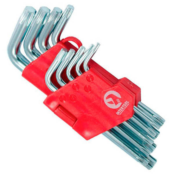 

Набор Г-обр. ключей 9шт, Т10-Т50 TORX Cr-V Intertool