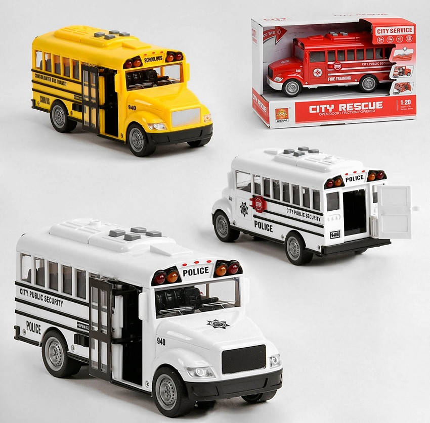 

Игрушечный инерционный автобус Wenyi WY 940 ABC, Разные цвета