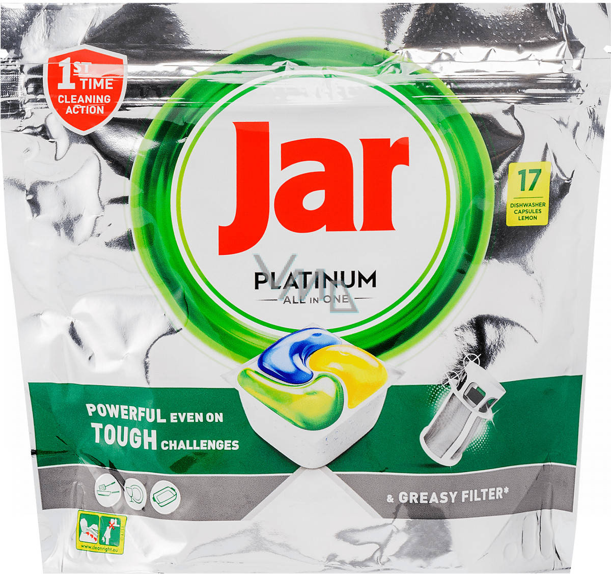 

Таблетки для посудомийних машин Fairy Jar Platinum All in One 17шт