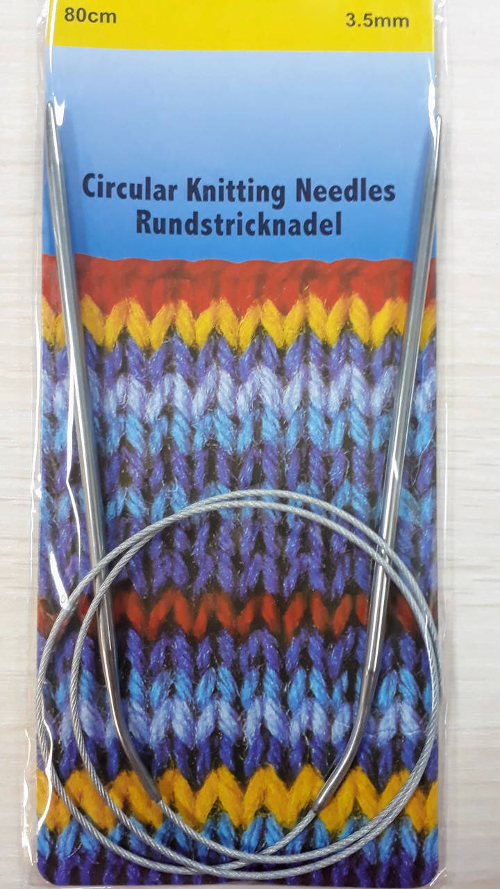 

Спицы для вязания металлические круговые на тросе 80см №3,5