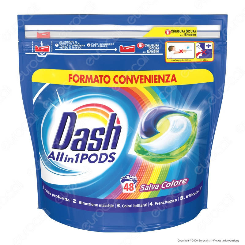 

Капсулы для стирки цветного белья Dash Salva Color 3 в 1 48 шт