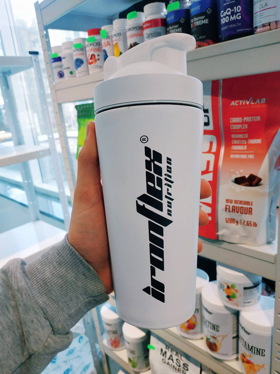

Шейкер металлический Ironflex Steel Shaker 750ml White (белый)