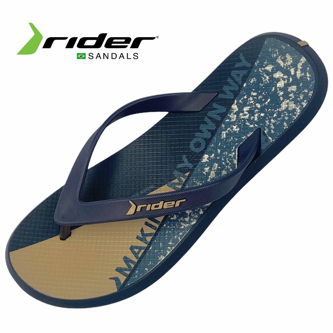 

Вьетнамки женские синие песочные с принтом летние пляжные шлепанцы Rider 82810-20729