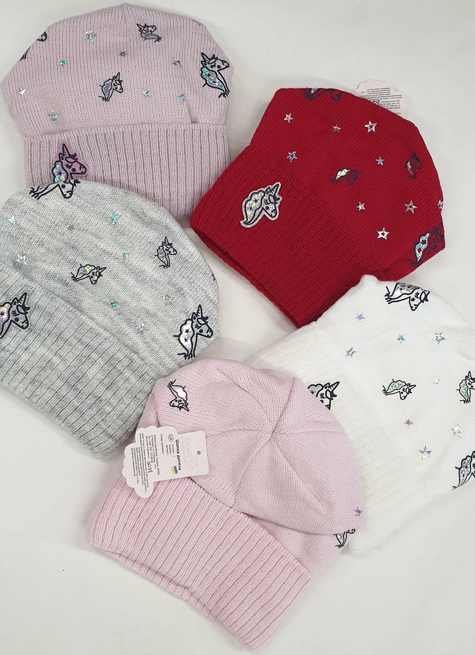 

Зимняя шапка для девочки, Серый