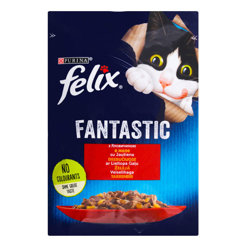 

Felix Fantastic (Фелікс Фантастік) з яловичиною, шматочки у желе, 85 г