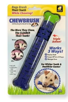 

Зубная щетка для собак Dogs brush. Самоочищающаяся зубная щетка ChewBrush. Щетка-кость для собак.