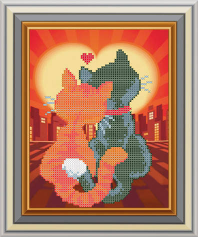 

Схема для вишивки бісером Закохані коти Арт. СД-149