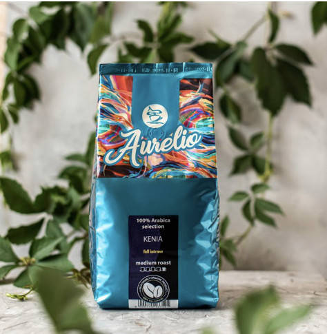 

AURELIO Зерно 1000 гр ** KENYA ** 100 % Арабіка * 10 шт. у ящику