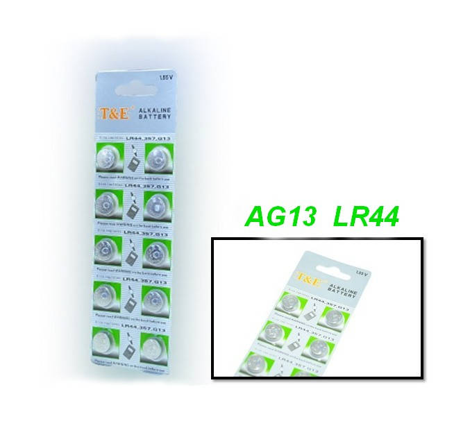 

Батарейка T&E AG13 LR44 1,55V, Alkaline, Blister