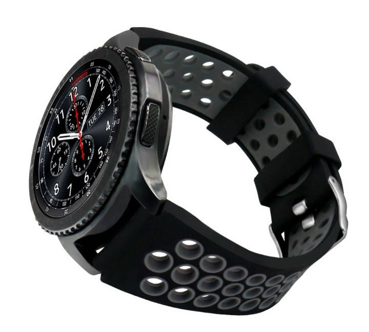 

Спортивный ремешок с перфорацией Primo для часов Samsung Gear S3 Classic SM-R770 / Frontier RM-760 Black&Grey