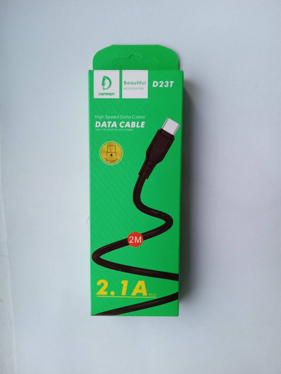 

Зарядний кабель Тип-С D23T 2.1A TYP-C 2m чорний, Черный