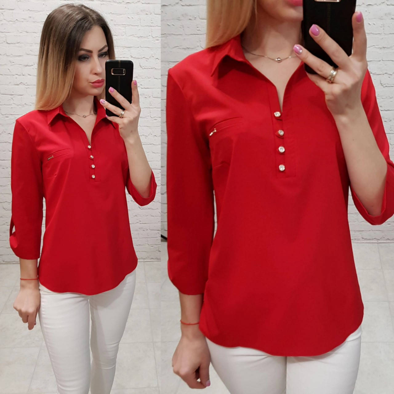 

Блуза женская, софт, модель 828, цвет - красный 46