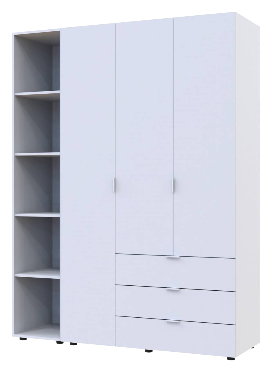 Комплект Doros Гелар з Етажеркою Білий 3 ДСП 154.4х49.5х203.4 (42005034)