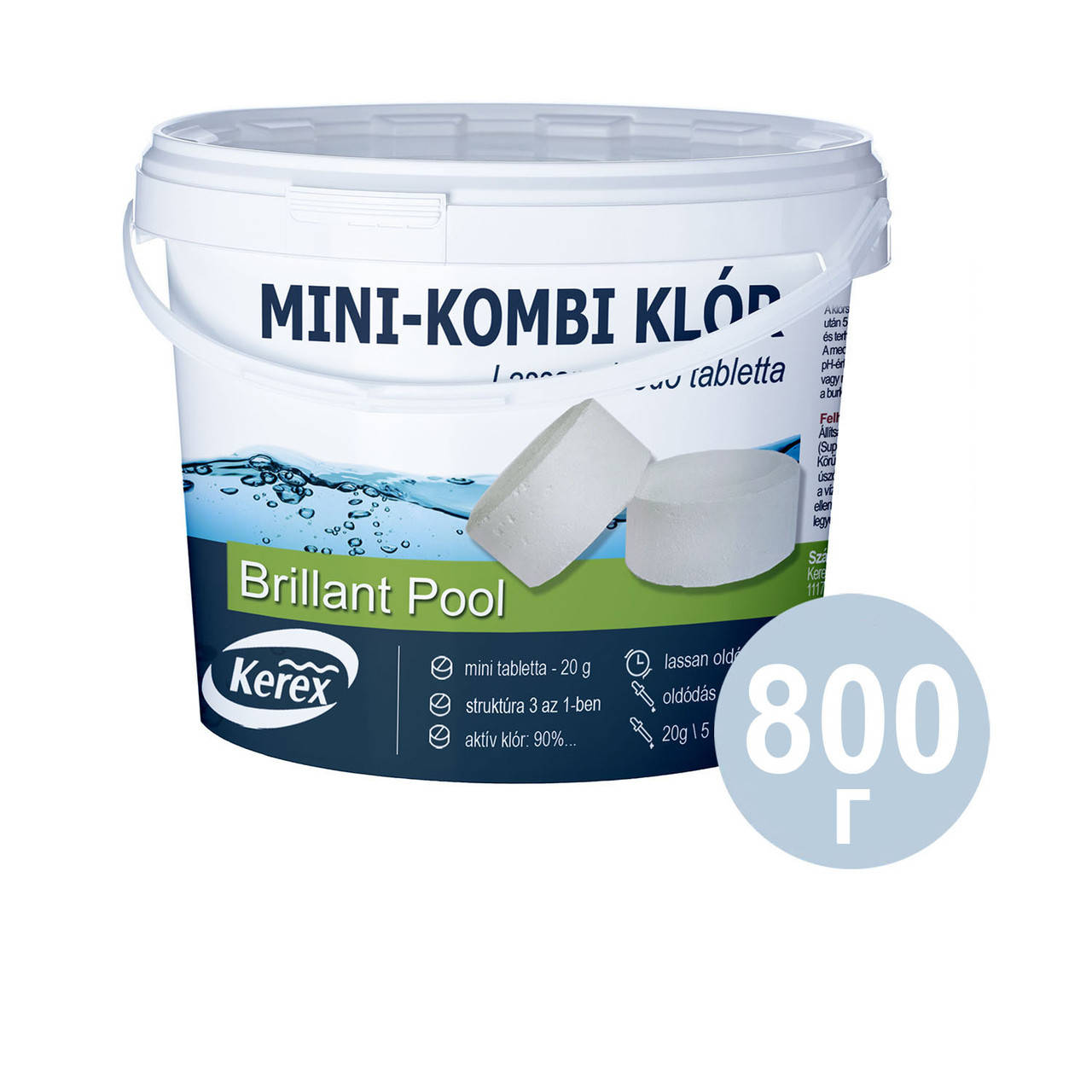 

Таблетки для бассейна MINI «Комби хлор 3 в 1» Kerex 80009 (80006), 800 г (Венгрия)