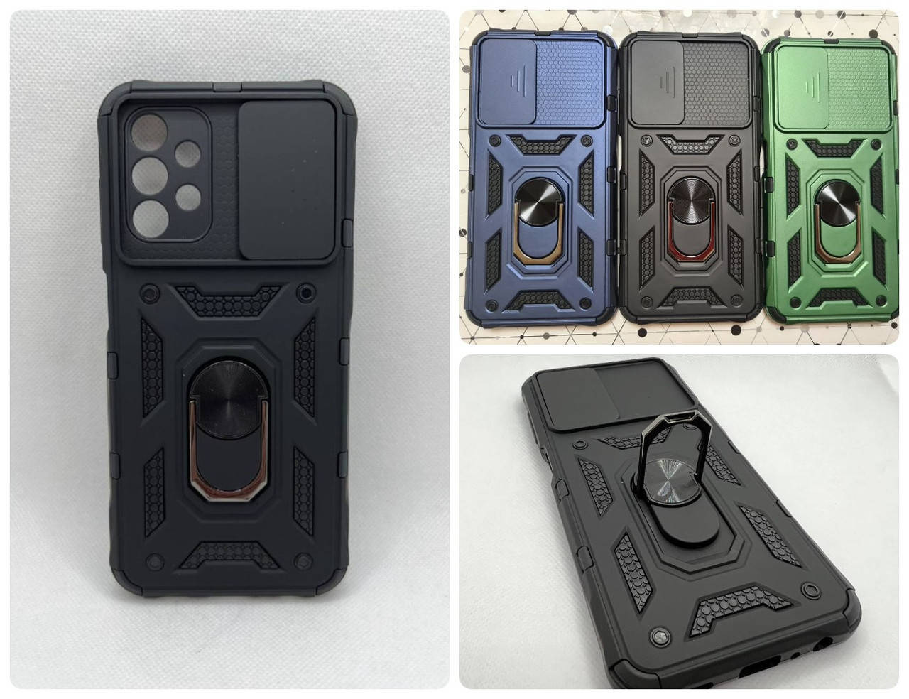 

Противоударный чехол для Samsung Galaxy A13 4G Антишок Шторка кольцо, Разные цвета