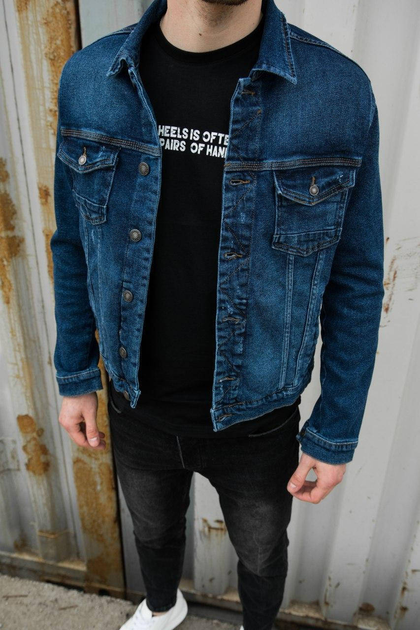 

Мужской стильный джинсовый пиджак (blue)