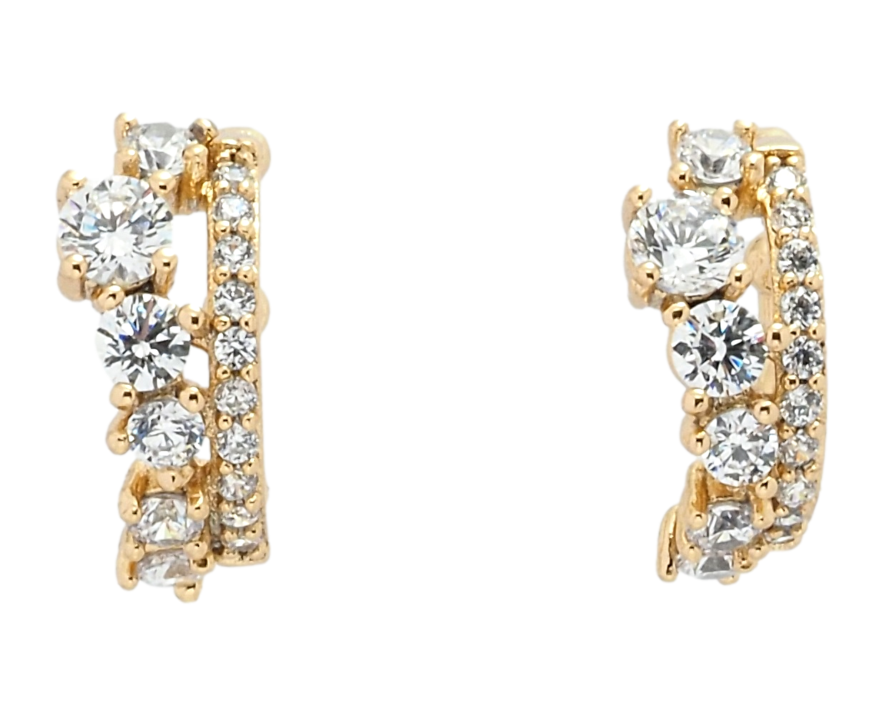 

Серьги Xuping Позолота 18K кафы "Инкрустация цирконием" узор на одну сторону