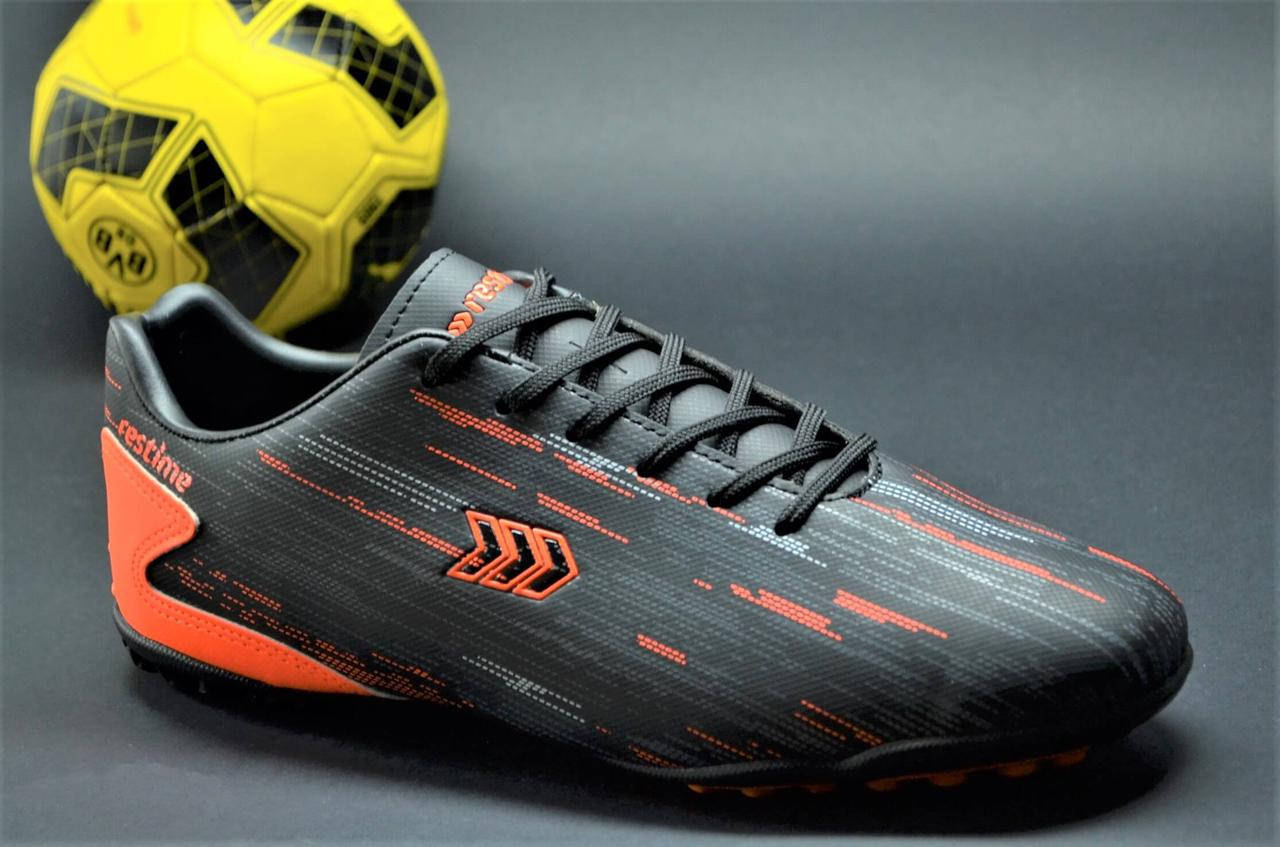 

Мужские сороконожки черные с оранжевым Restime 220401