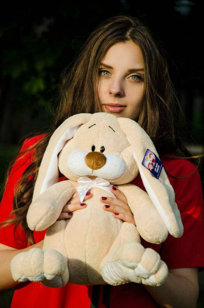 

Плюшевый кролик Кнопа 55см. Кофе с молоком