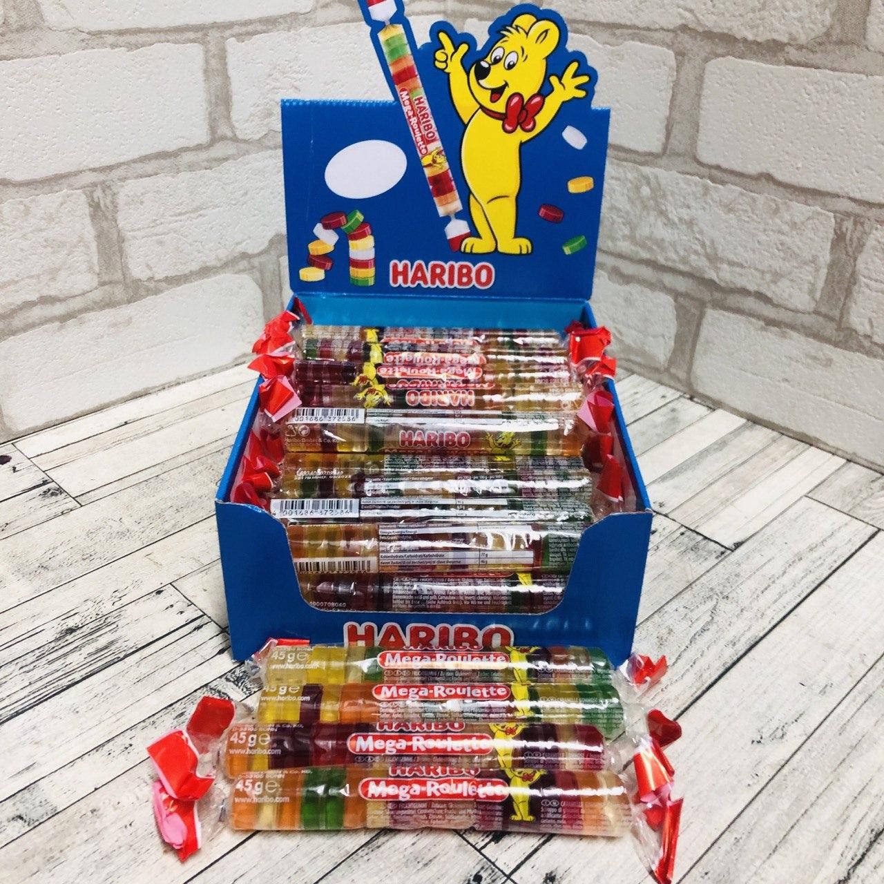 

Желейные конфеты HARIBO Mega-Roulette (МЕГА-рулет. 40шт.) 45 г