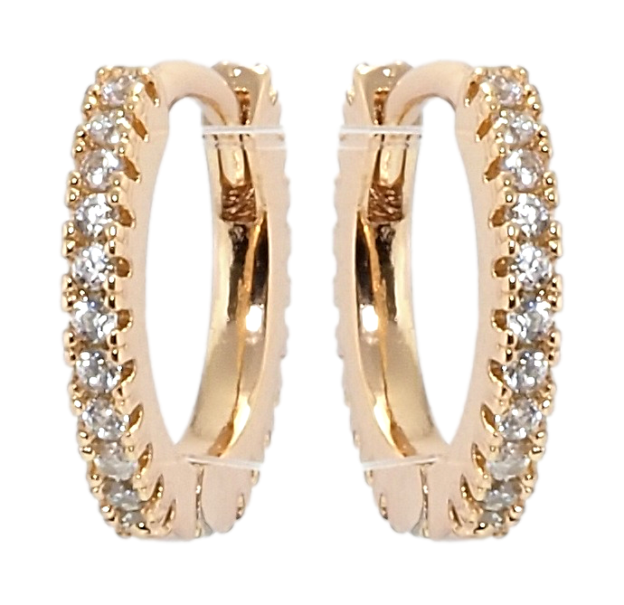 

Серьги Xuping Позолота 18K колечки "Дорожки циркония"