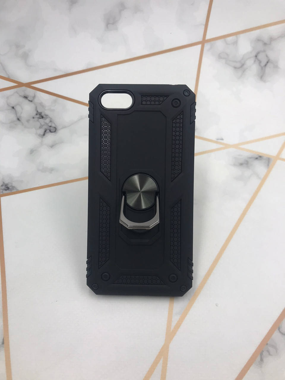 

Силиконовый чехол Hard Defence Series с кольцом-подставкой для Huawei Y5 2018 / Y5 prime 2018 Чёрный, Черный
