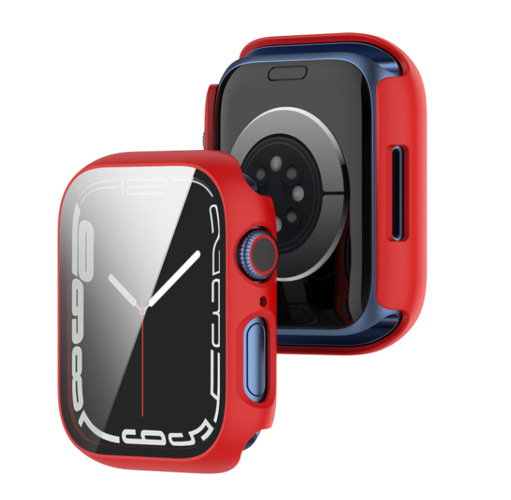 

Чехол-накладка DK Пластик Soft-Touch Glass Full Cover для Apple Watch 45mm (red)