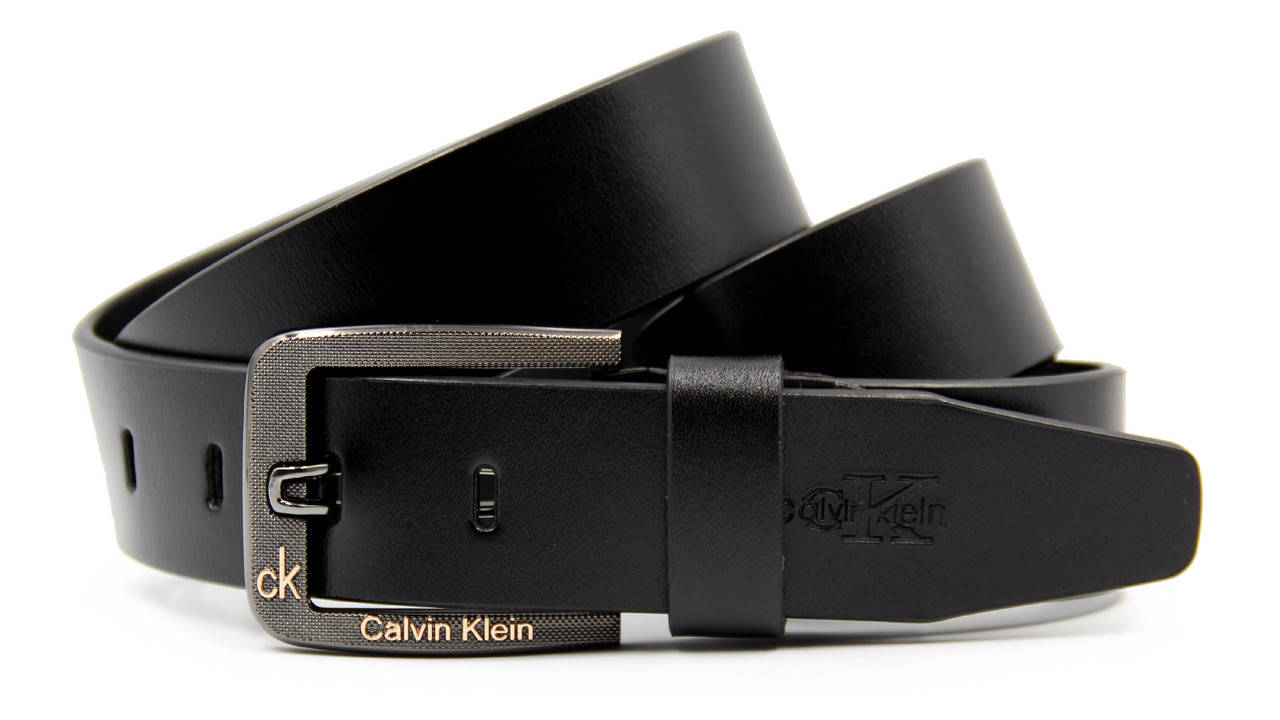 

Мужской пояс Calvin Klein кожаный, Черный