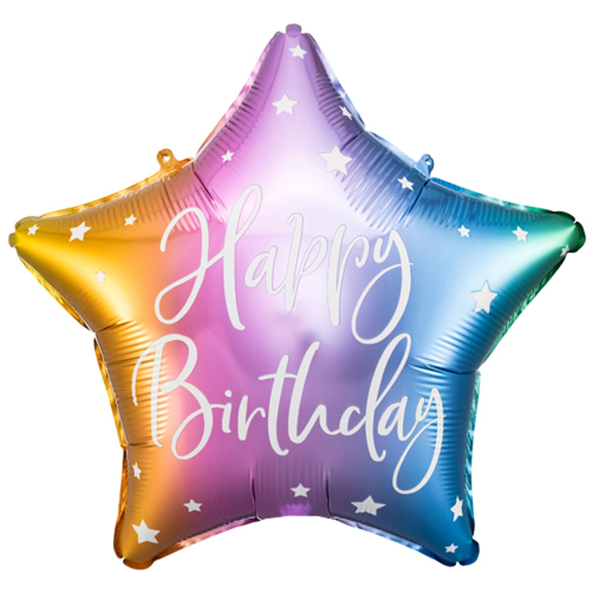 

Фольгированный шарик PartyDeco 18" Звезда Happy Birthday омбре, Разные цвета