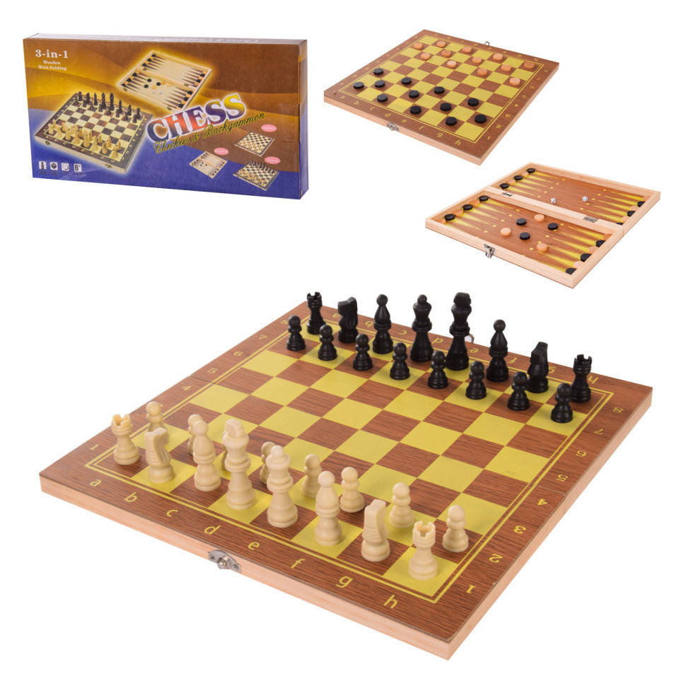 

Настольная игра Шахматы 621A 3 в1, шахматы, шашки, нарды, 24*23.5*1.5
