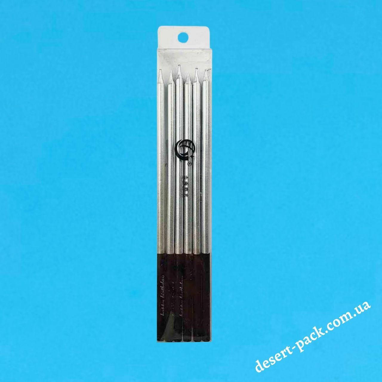 

Свечи на торт "Elite" 16 см (6 шт.) серебро