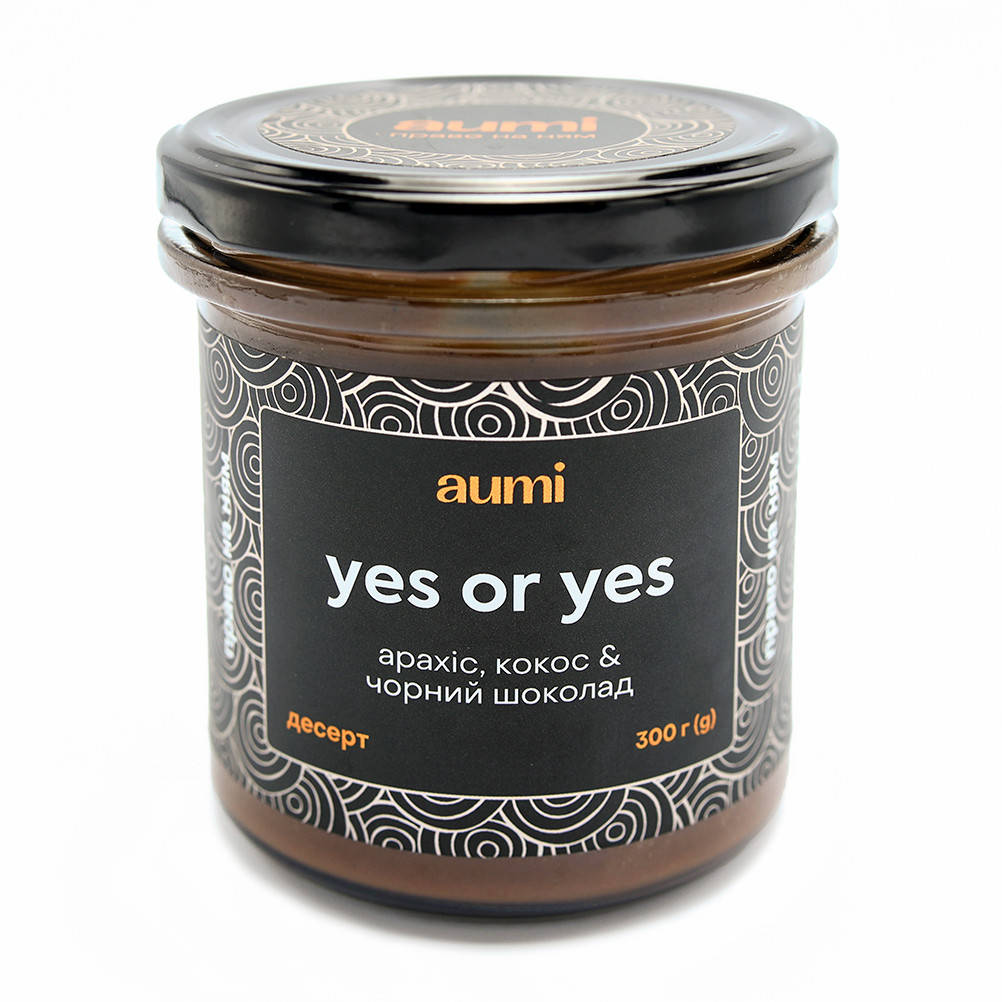 

Десерт AUMI "Yes or Yes" арахисово-шоколадный, 300г, банка СТЕКЛО, арахисовая паста, черный шоколад и кокос