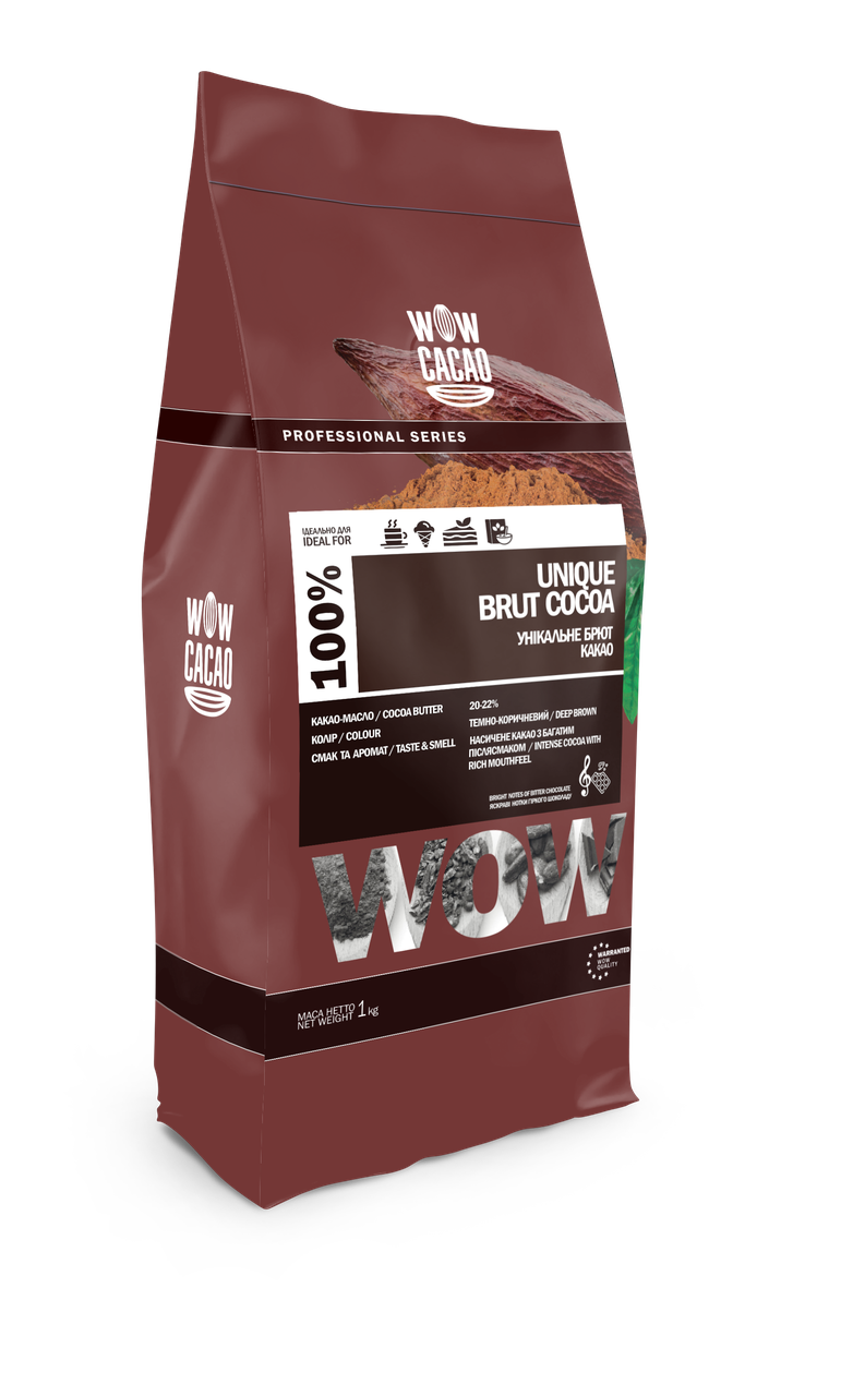 

Какао порошок алкалізований WOW cacao Unique Brut 20-22% 100г