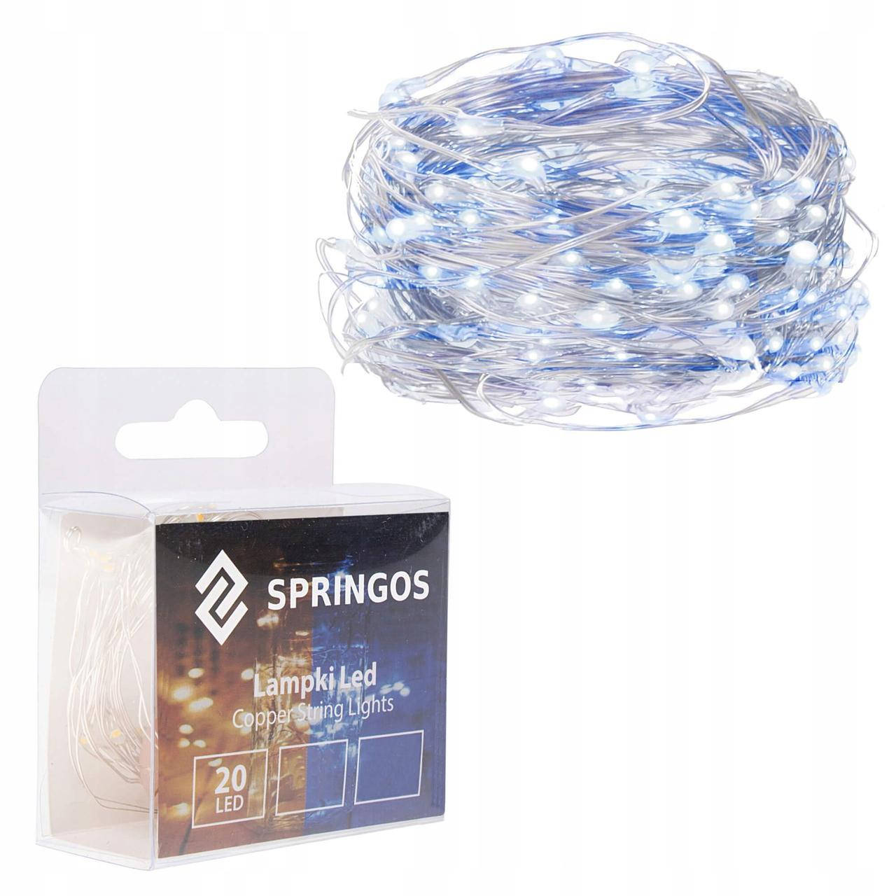 

Гірлянда на батарейках Springos 1.9 м 20 LED CL0010 Cold White/Blue