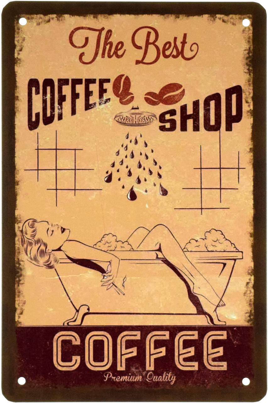 

Металлическая табличка "Лучший Кофейный Магазин / The Best Coffee Shop" (ms-00384)