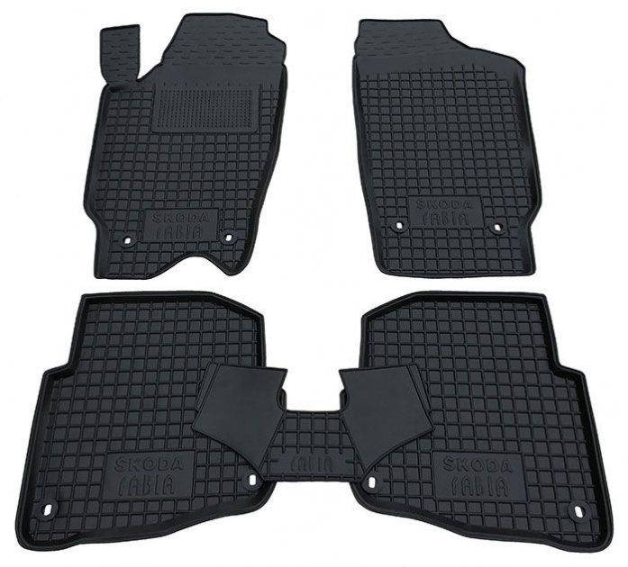 

Полиуретановые (автогум) коврики в салон Skoda Fabia / Шкода Фабия 2000-2007, Черный