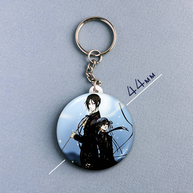 

"Себастьян Михаэлис и Сиэль (Тёмный дворецкий / Black butler)" брелок круглый Ø44 мм, Разные цвета