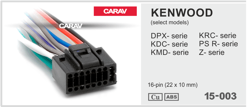 

Разъем для магнитолы Kenwood Carav 15-003