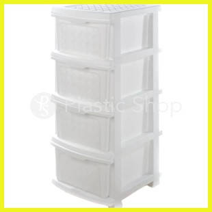 

Комод пластиковый R-plastic 4 яруса белый