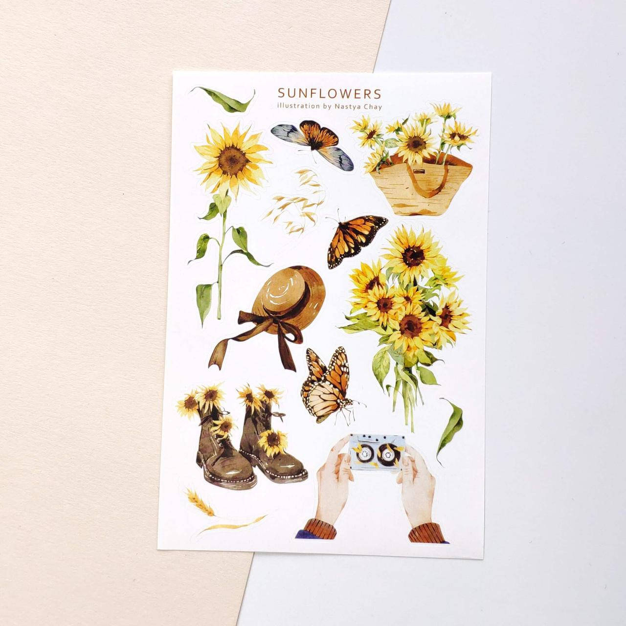

Ванилька наклейки SUNFLOWERS 10х15 см, Белый