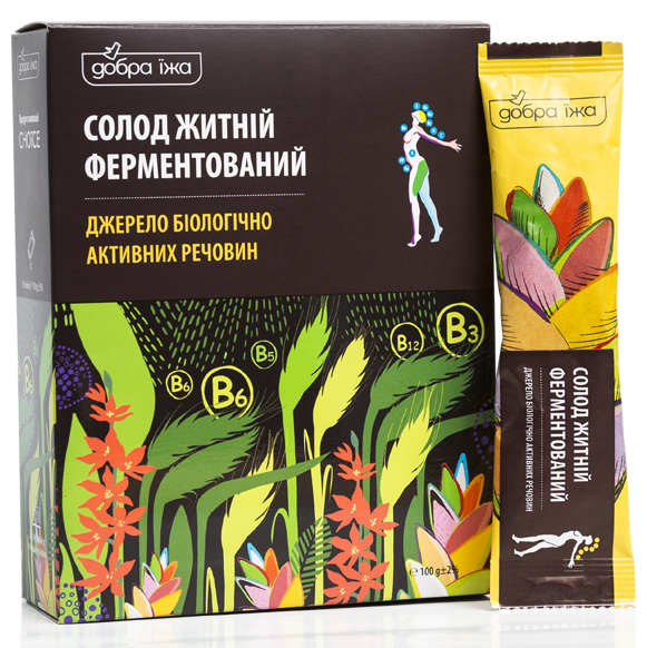 

Солод ржаной ферментированный в стиках (10шт./10г.) , Добра їжа, Choice 100 г
