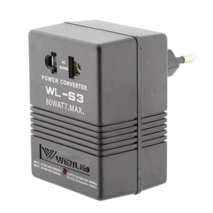 

Адаптер 110V/220V 220V/110V 80W WL-S3, Черный