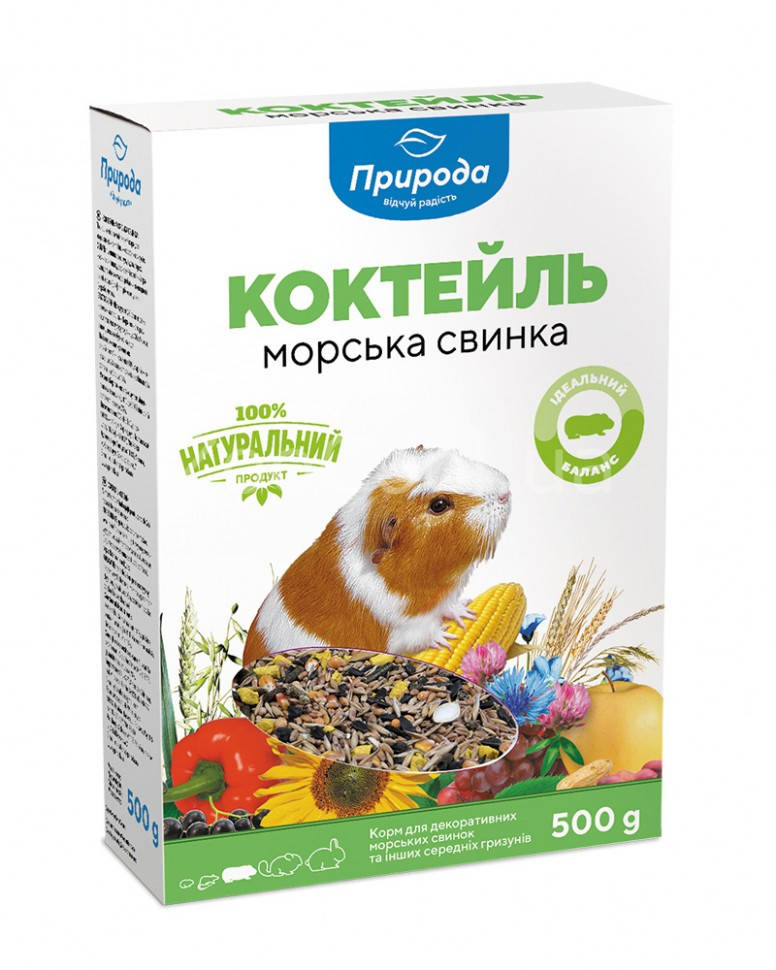 

Корм для морских свинок Природа Коктейль «Морська свинка» 500г.