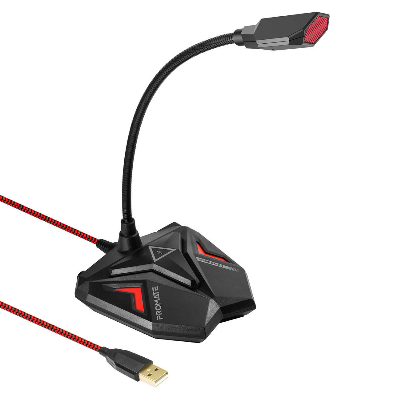 

Микрофон Promate Streamer LED, USB Maroon