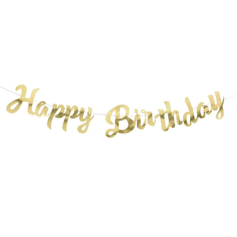

Гирлянда прописная "Happy birthday" золото