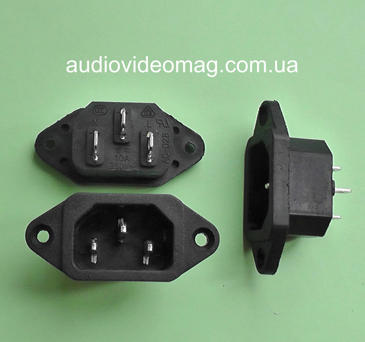 

Гнездо сетевое 220V 3 pin, компьютерное, монтажное