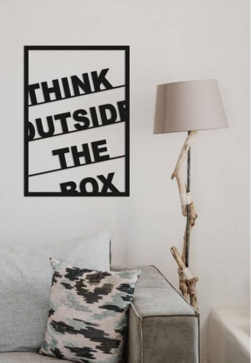 

Деревянная картина Think Outside The Box деревянное панно 50х70 см, Черный