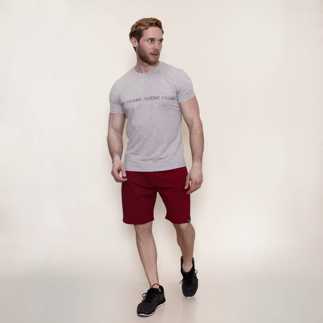 

Мужской комплект (футболка и шорты) Teamv Classic Summer Серый с бордо S